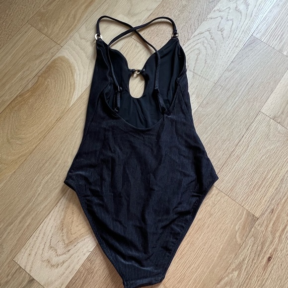 Aerie Black One-Piece Swimsuit with Plunging V-Neck - Picture 5 of 7